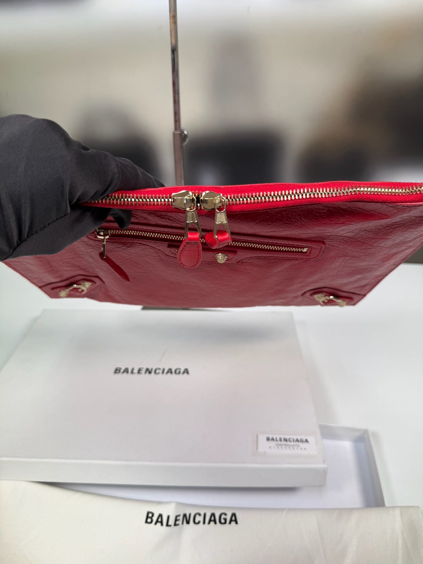Balenciaga Classic City leather clutch bag