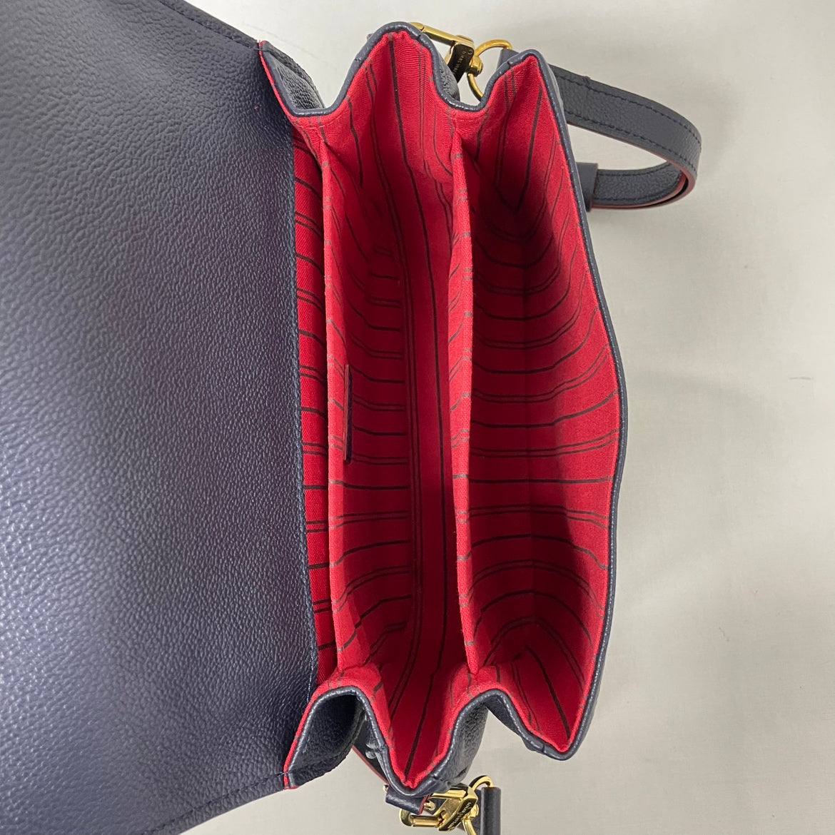 Louis Vuitton Navy Marine Rouge Leather Monogram Empreinte Pochette Metis ONE Shoulder Bag M44071