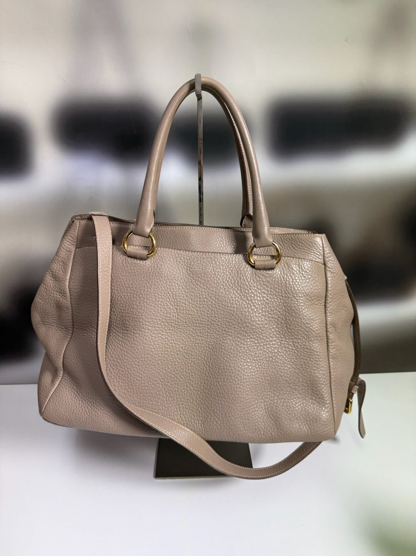 Prada Beige Vitello Daino Tote Bag
