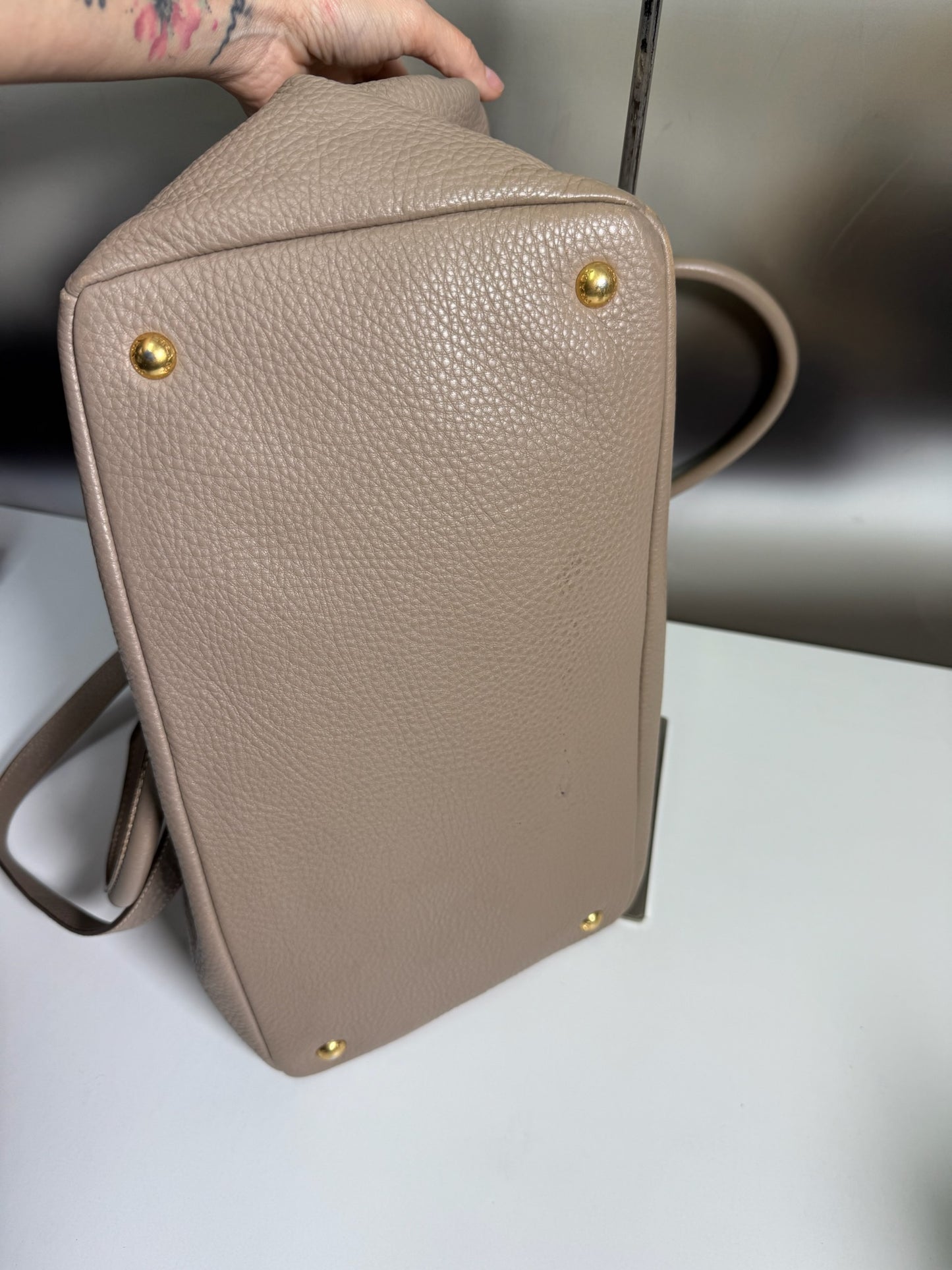 Prada Beige Vitello Daino Tote Bag