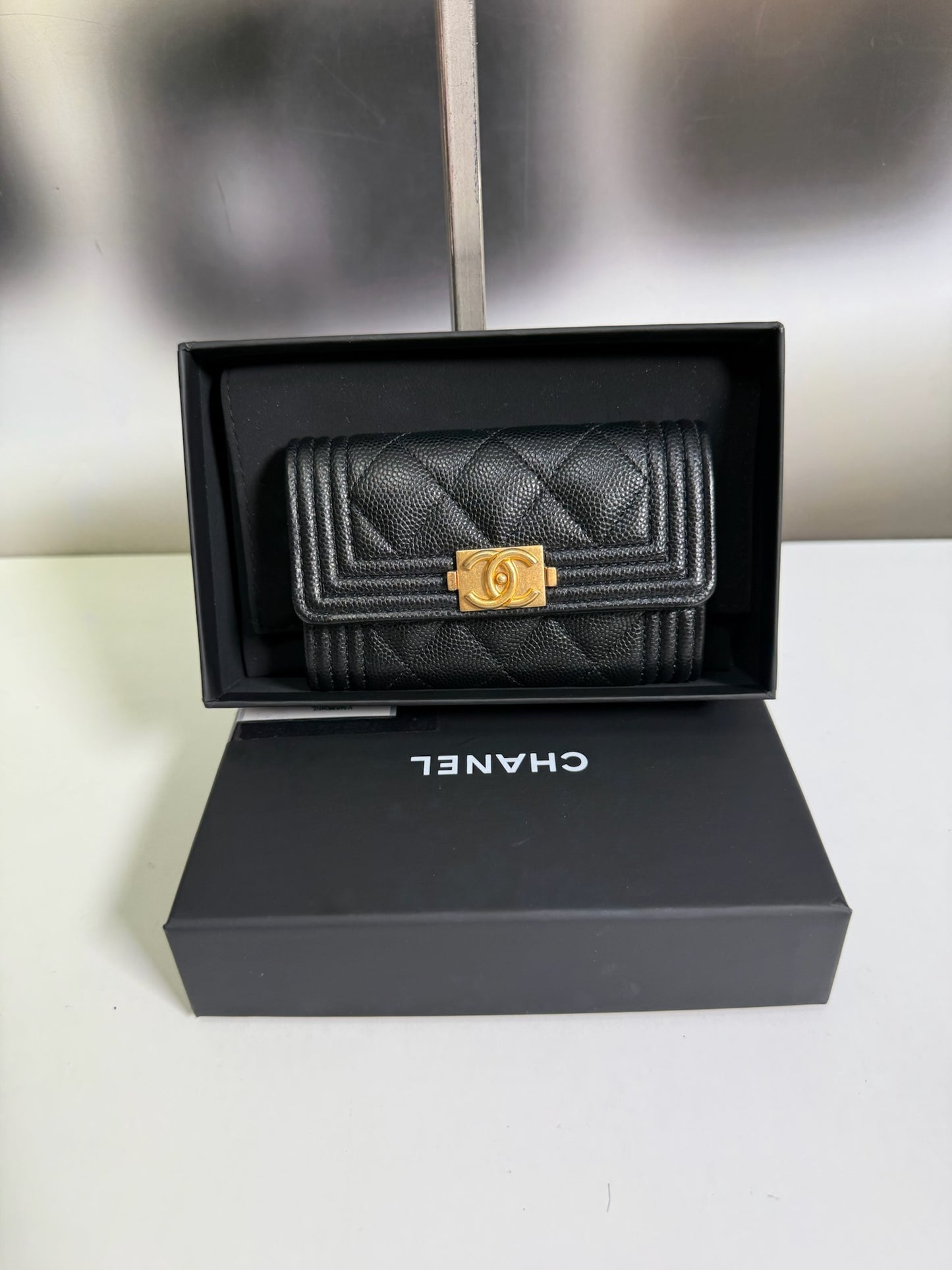 Chanel Boy Flap Card Holder