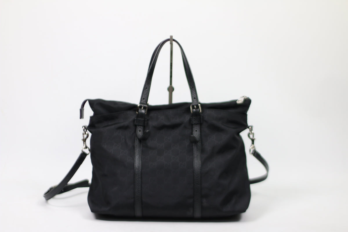 Gucci Black Nylon GG Trimming ONE Shoulder Bag 510332