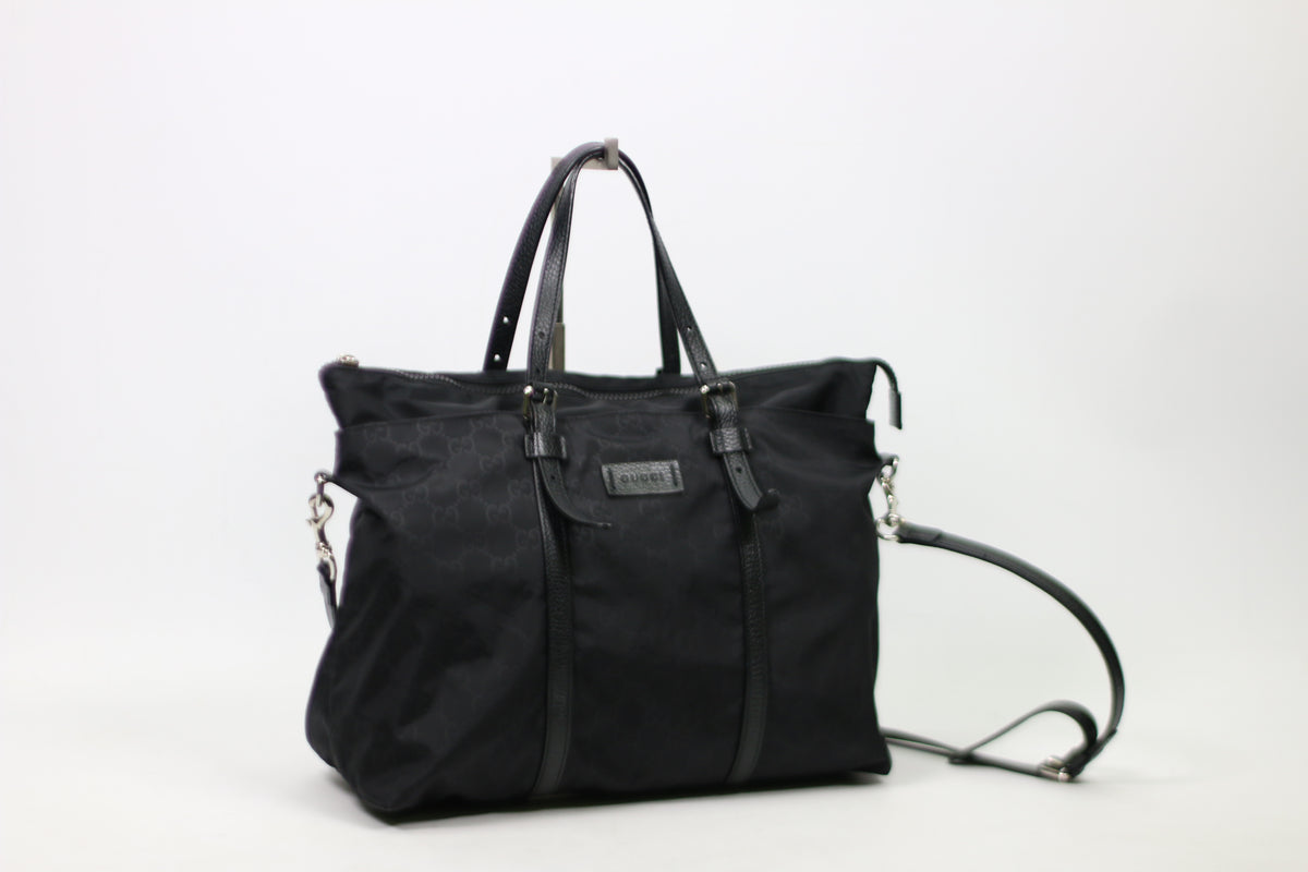 Gucci Black Nylon GG Trimming ONE Shoulder Bag 510332