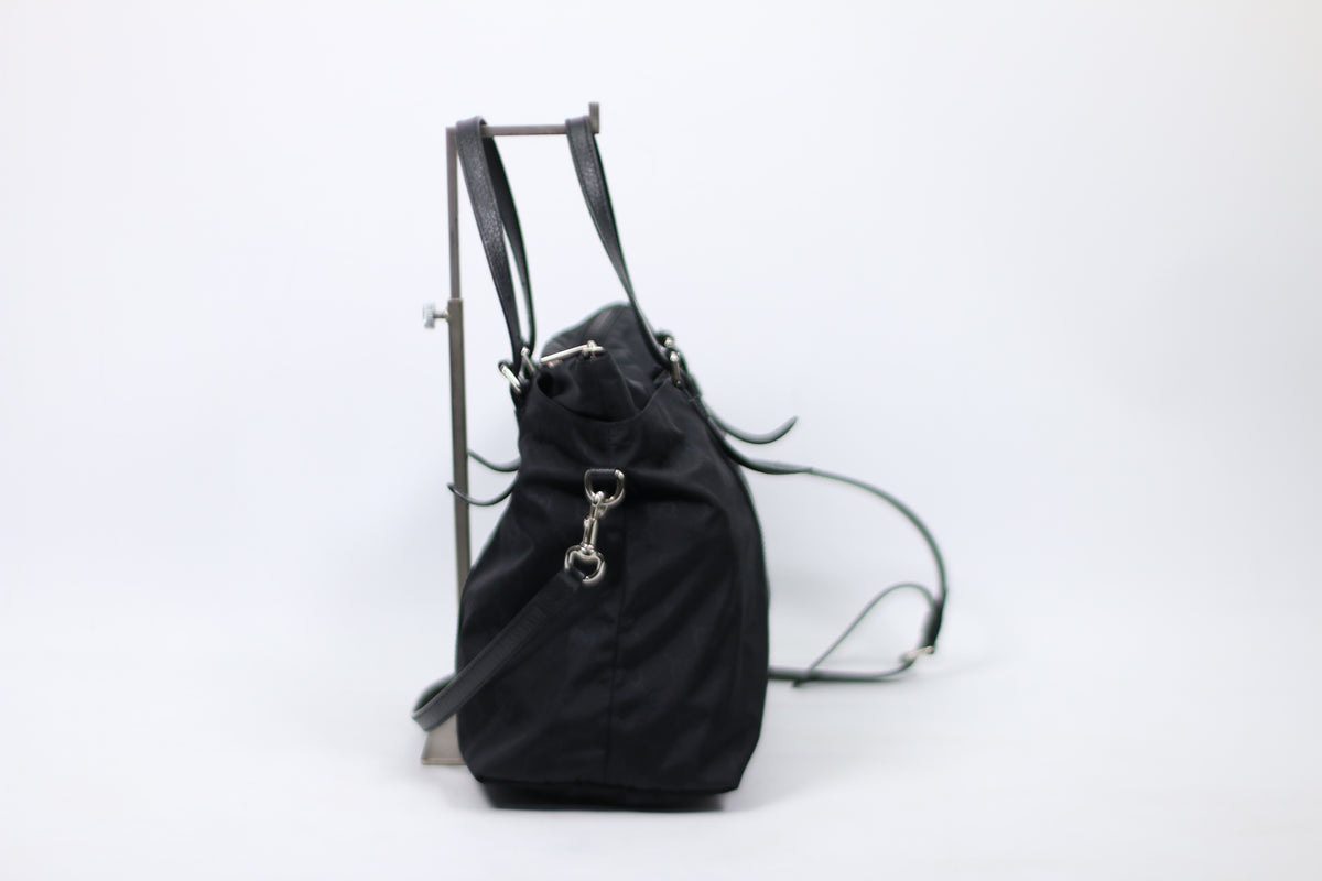 Gucci Black Nylon GG Trimming ONE Shoulder Bag 510332