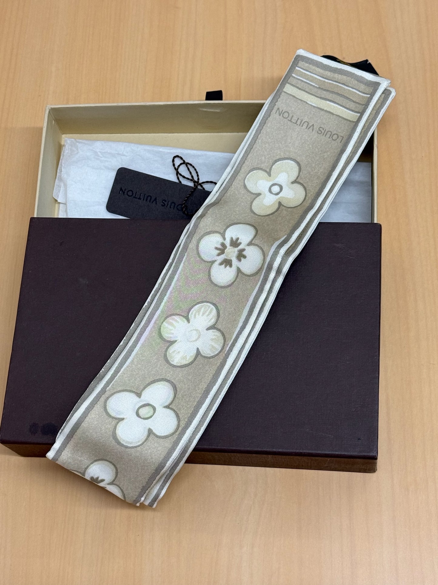 Louis Vuitton Beige Silk Bandeau