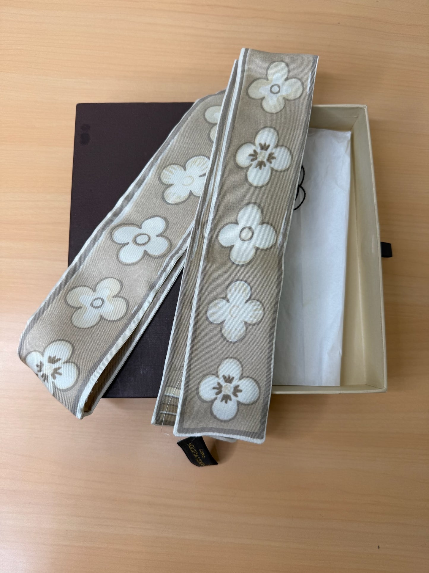 Louis Vuitton Beige Silk Bandeau