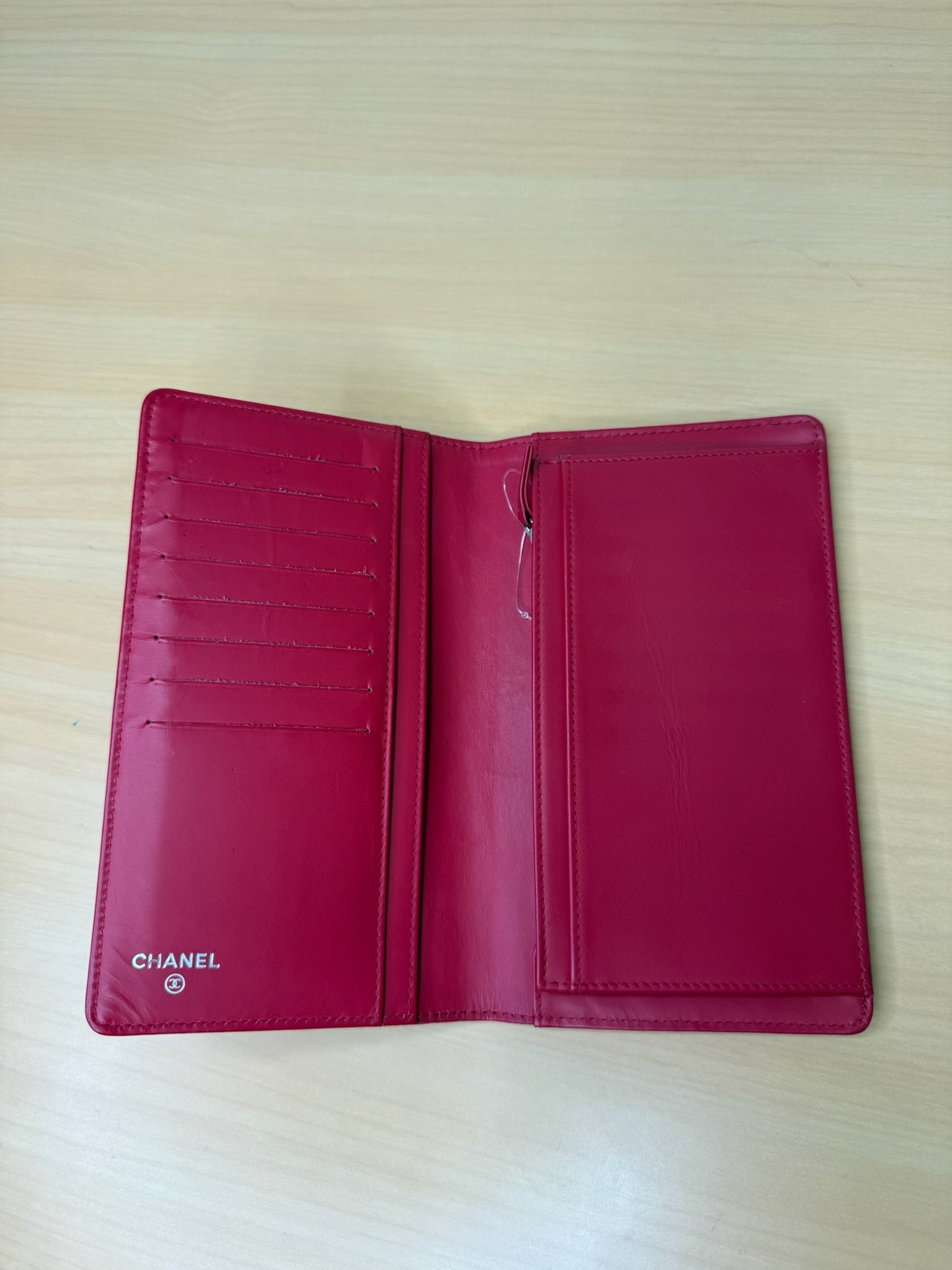 Chanel Long Wallet in Hot Pink Caviar Leather