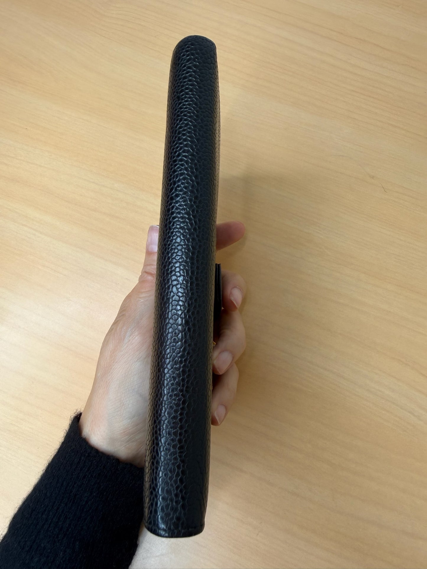 Chanel Black Caviar Leather Long Bifold Wallet