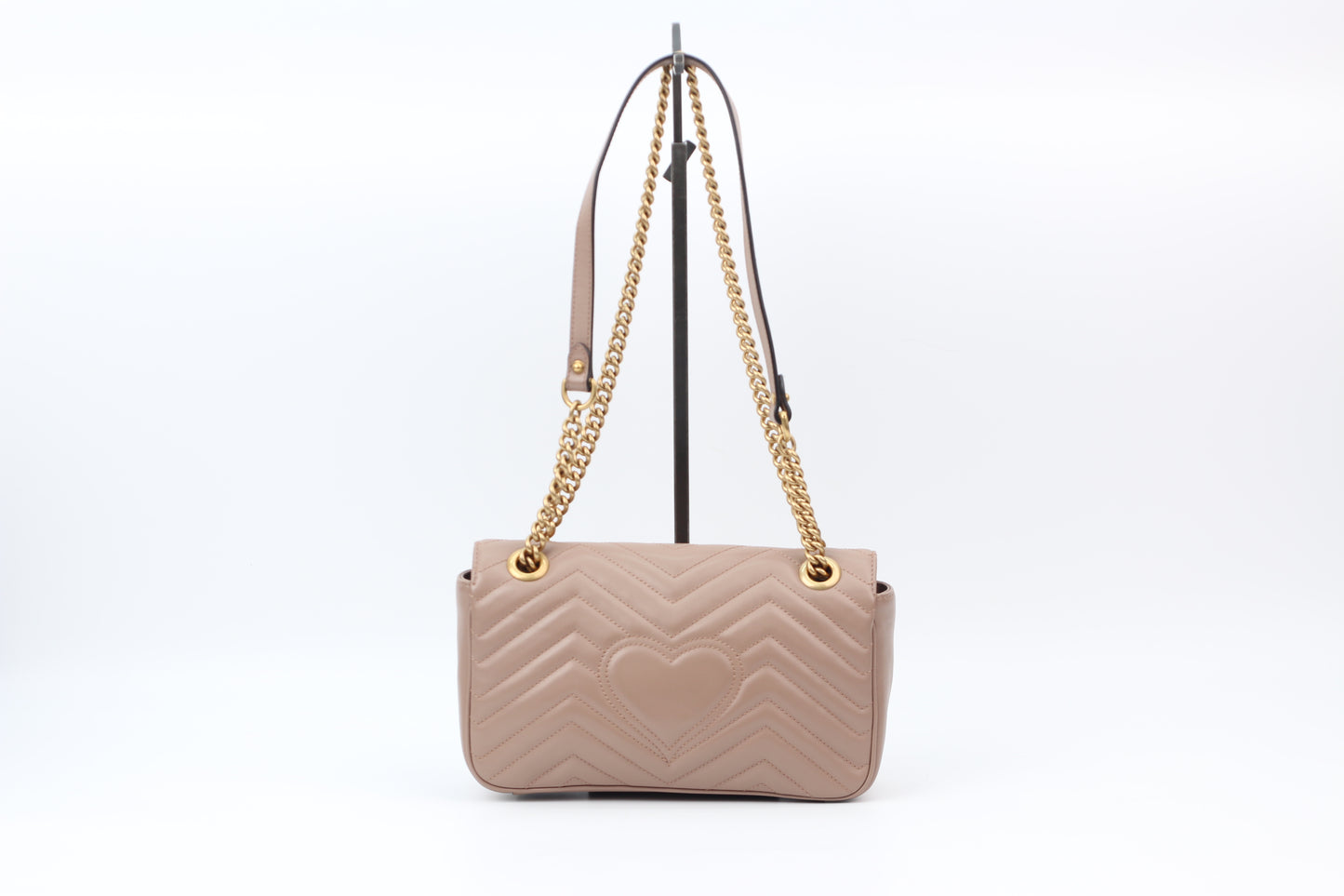 Gucci Beige Leather Matelasse GG Marmont Small Shoulder Bag 443497 (V07245310P)