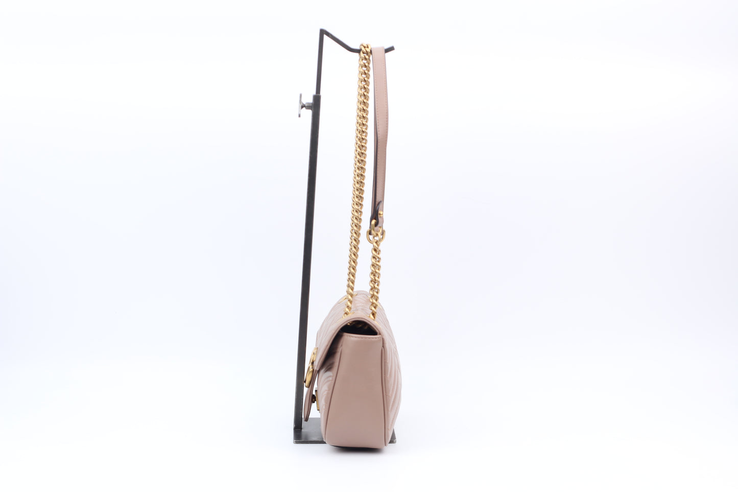 Gucci Beige Leather Matelasse GG Marmont Small Shoulder Bag 443497 (V07245310P)