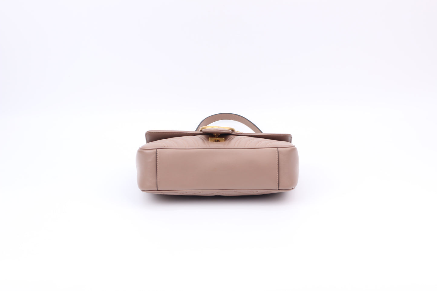 Gucci Beige Leather Matelasse GG Marmont Small Shoulder Bag 443497 (V07245310P)