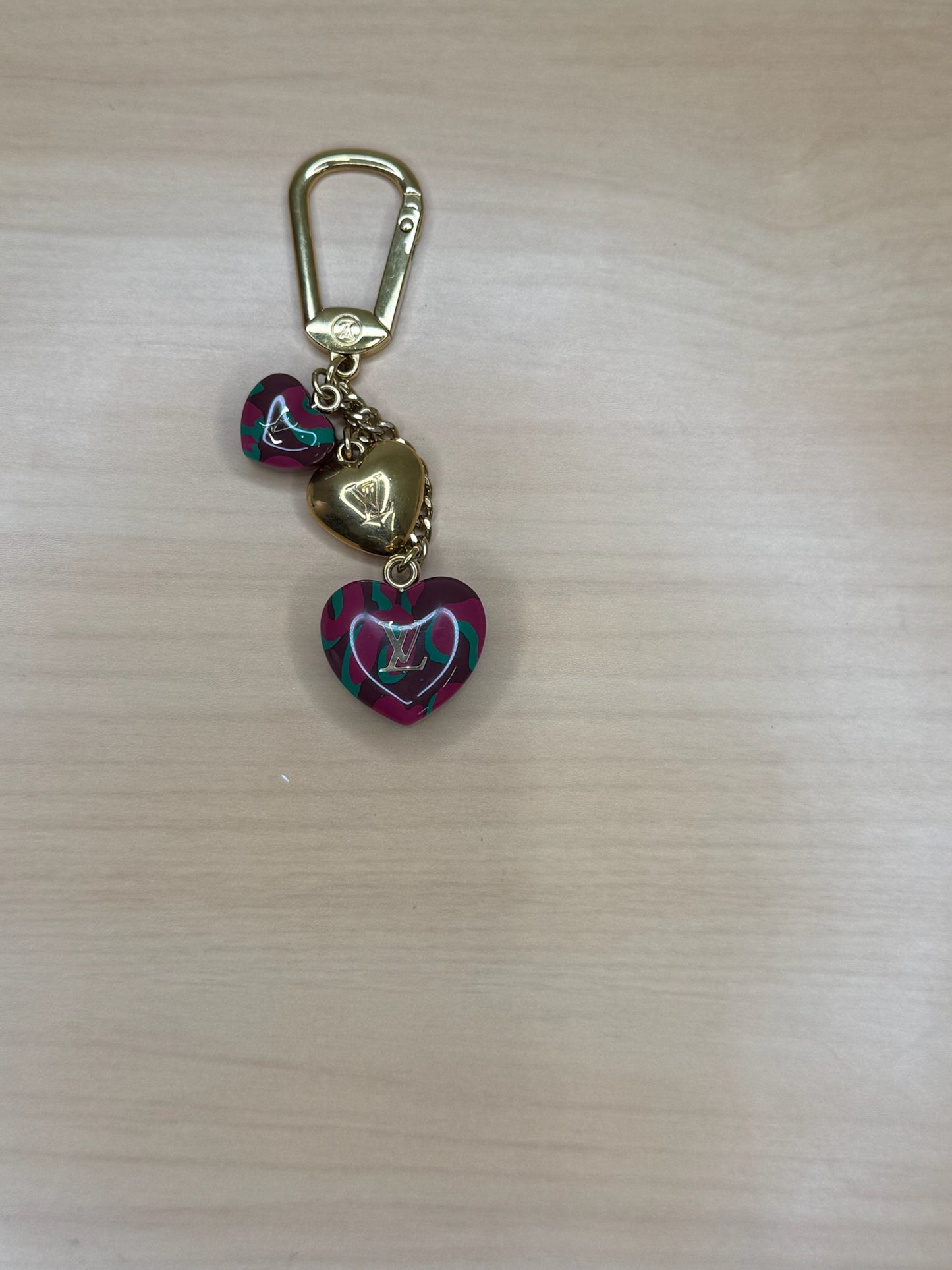 Louis Vuitton Porte Clés Leopard Heart Bag Charm