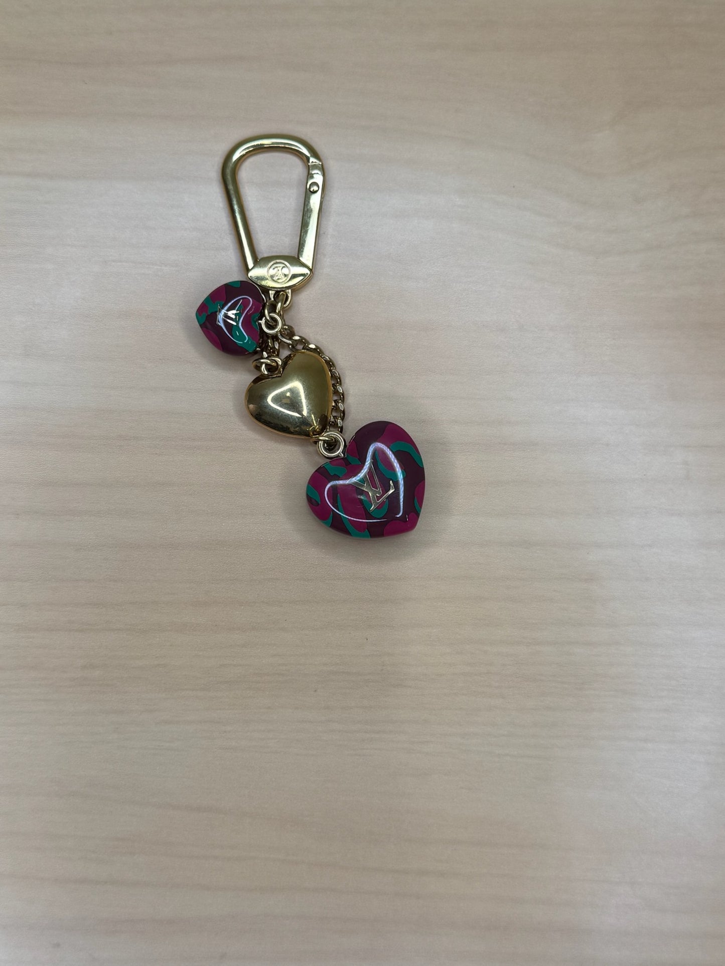 Louis Vuitton Porte Clés Leopard Heart Bag Charm
