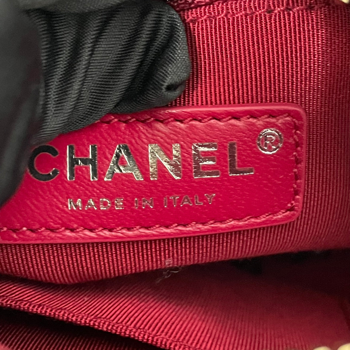 Chanel Black Leather Gabrielle Calfskin Hobo Double Chain Small Shoulder Convertible Crossbody Bag A91810 (V380500414H)