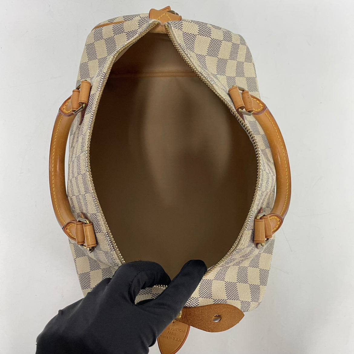 Louis Vuitton Beige PVC Damier Azur Speedy 30 Tote Bag N41533