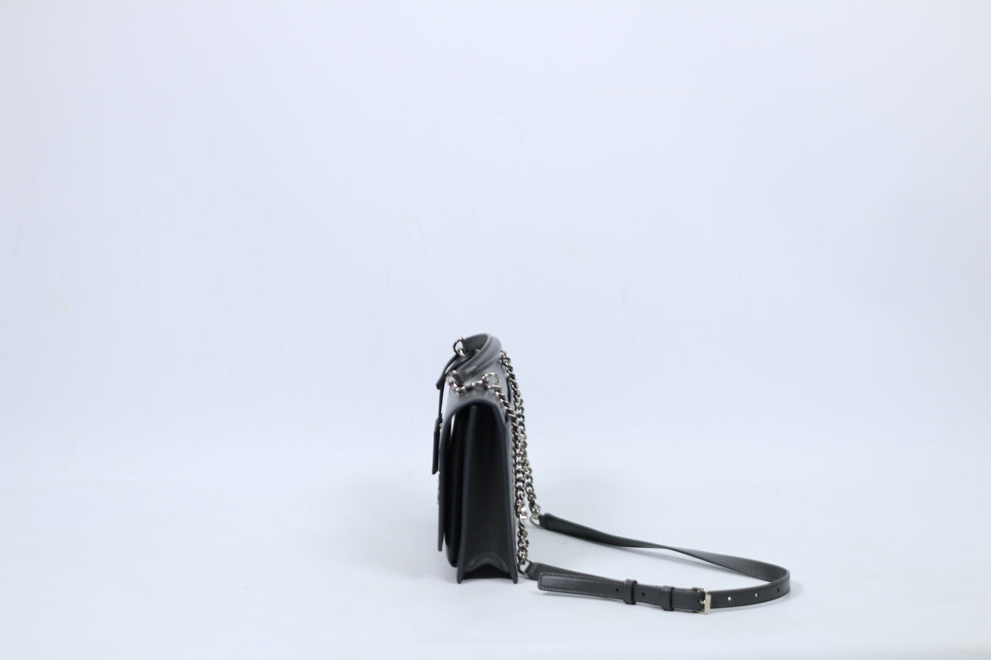 Saint Laurent Gray Leather Sunset Medium Shoulder Bag 634723