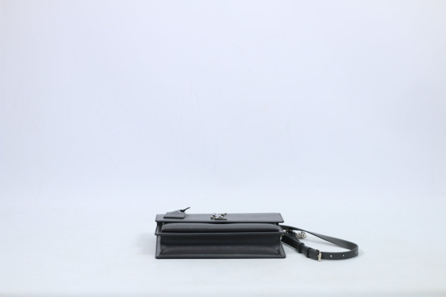Saint Laurent Gray Leather Sunset Medium Shoulder Bag 634723