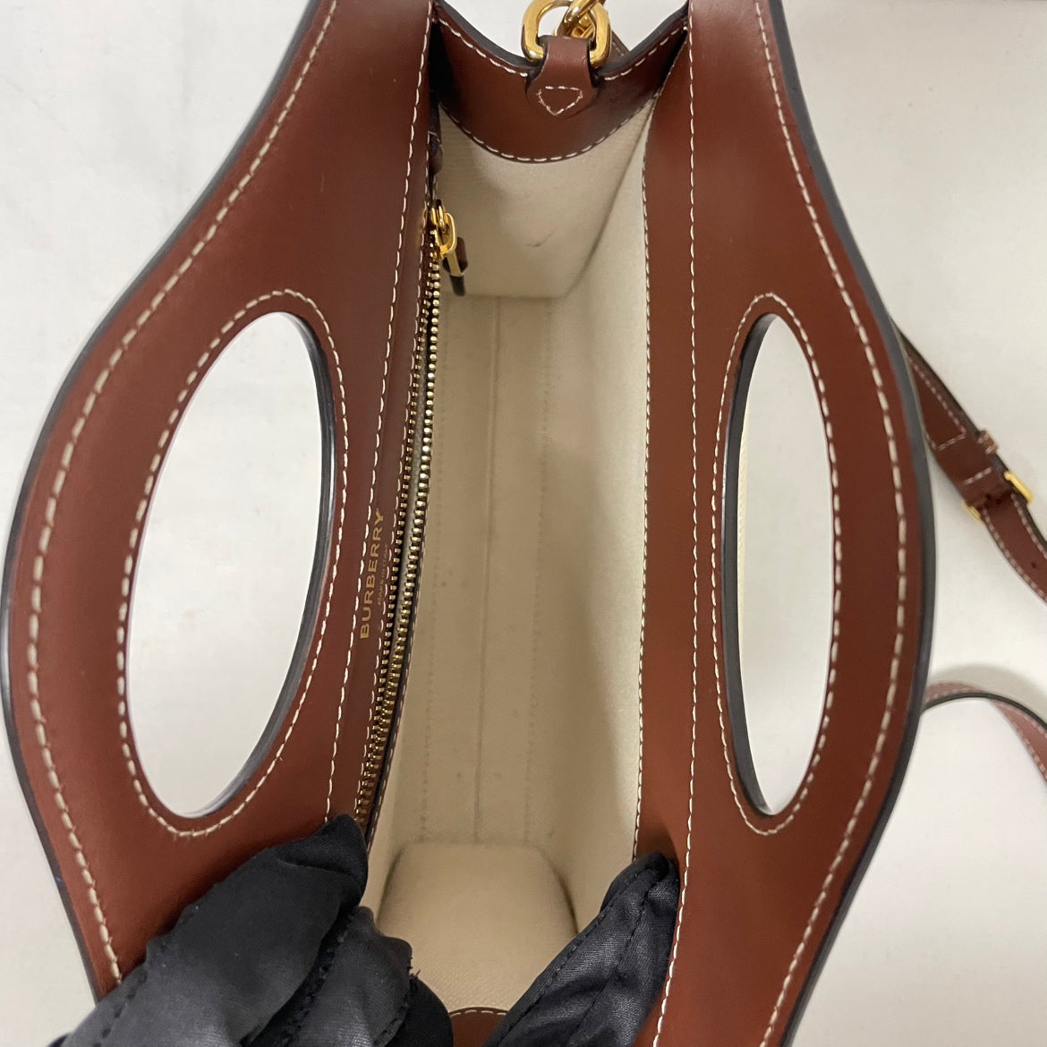 Burberry Beige Fabric Brown Two-Tone Canvas Pocket Mini Shoulder Bag 8039361