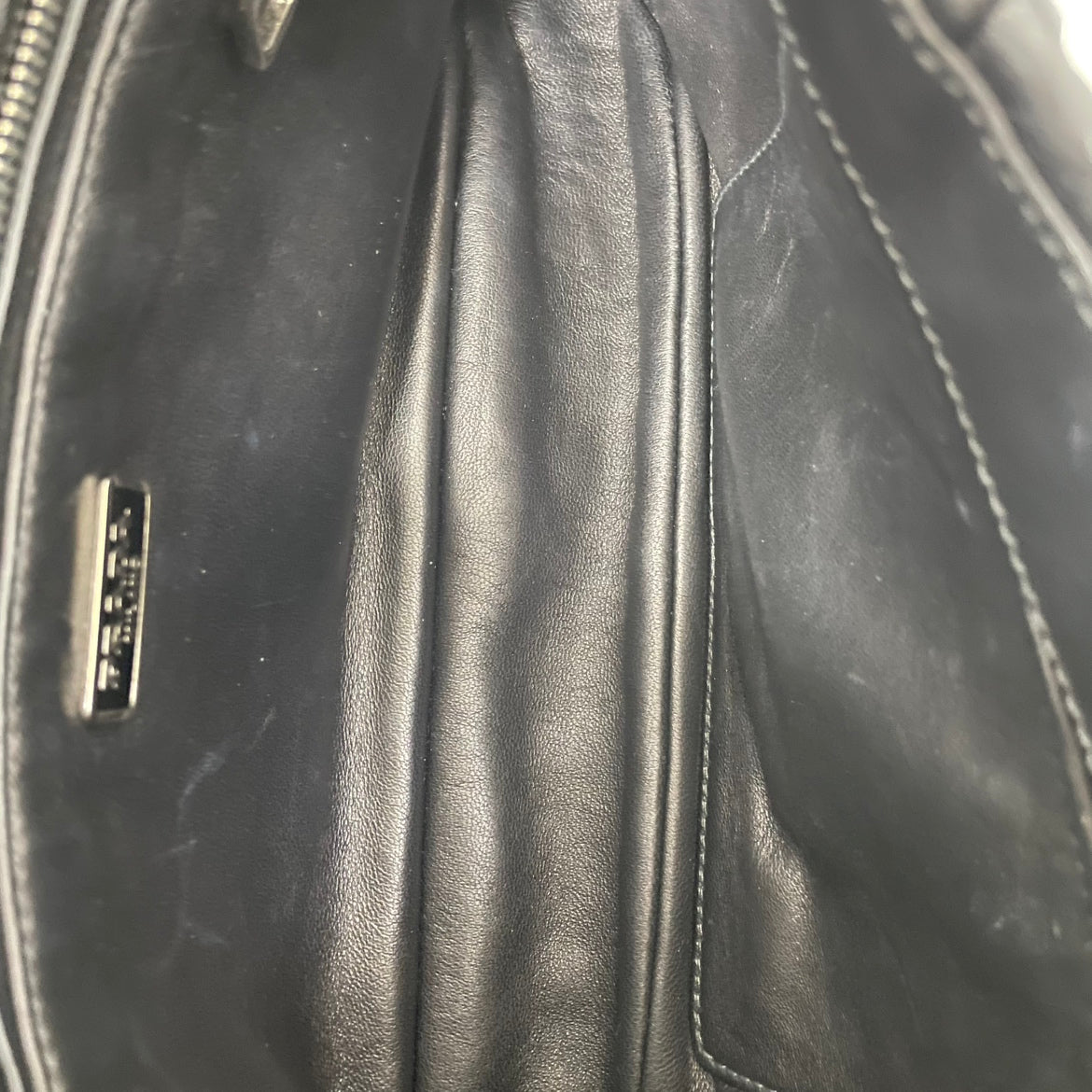 Prada Black Leather Napa Gaufre Lock ONE Shoulder Bag BT0939