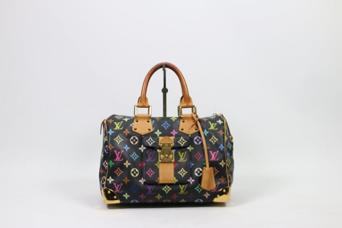 Louis Vuitton Multicolore Black PVC Monogram Speedy 30 Tote Bag M92642