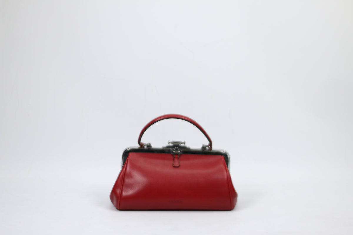 Prada Red Leather Vitello Shine Doctor ONE Tote Bag BN0501