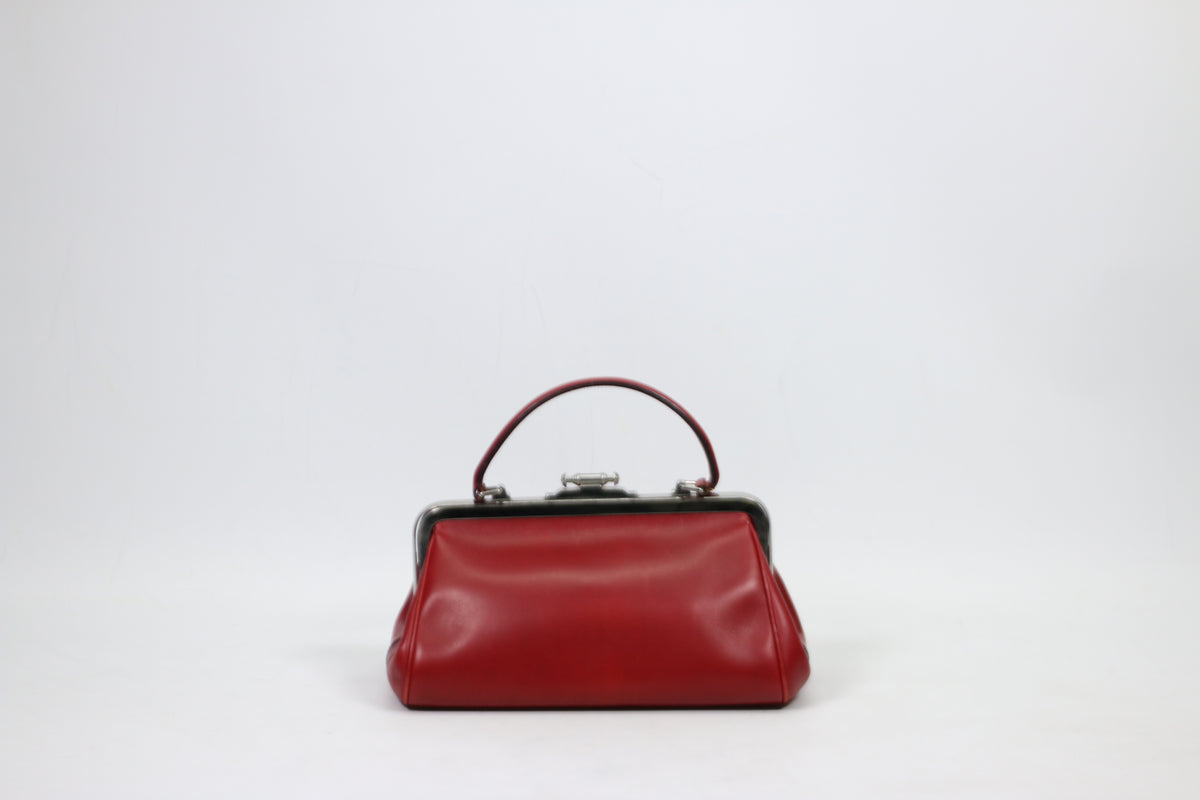 Prada Red Leather Vitello Shine Doctor ONE Tote Bag BN0501
