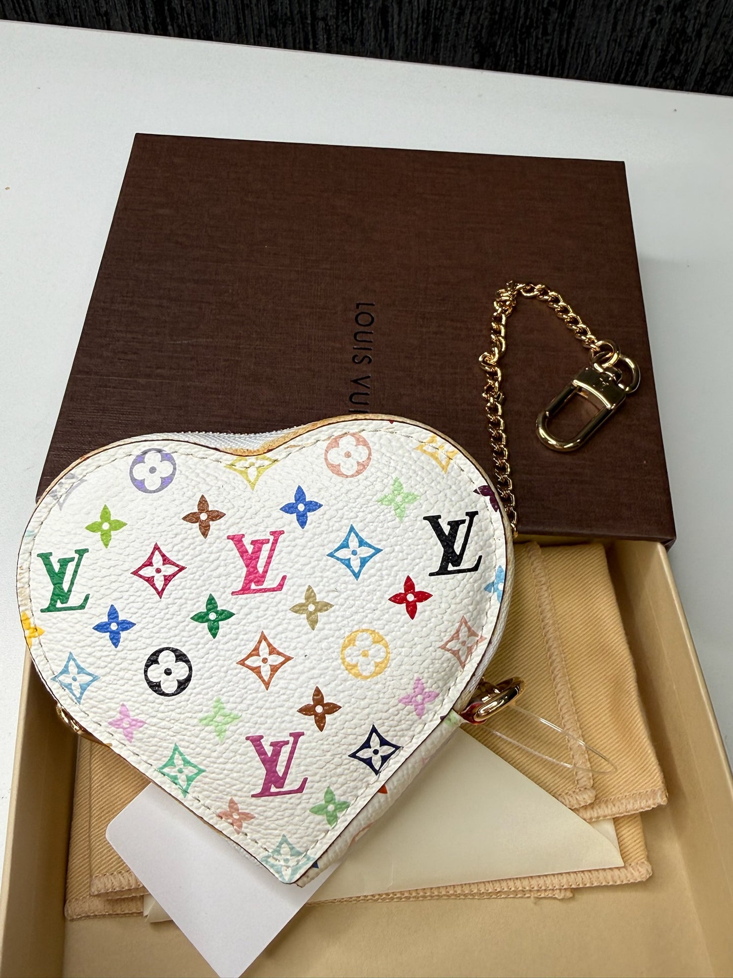 Louis Vuitton x Murakami Monogram Multicolore Coeur Heart Coin Purse (JP)