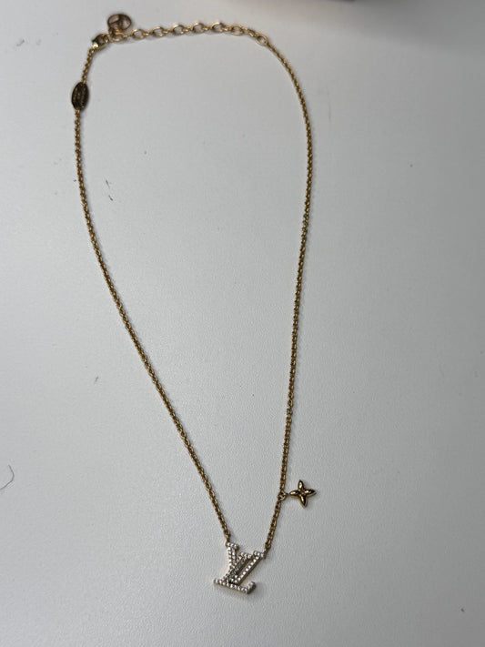 Louis Vuitton Metal Crystal LV Iconic Necklace (JP)