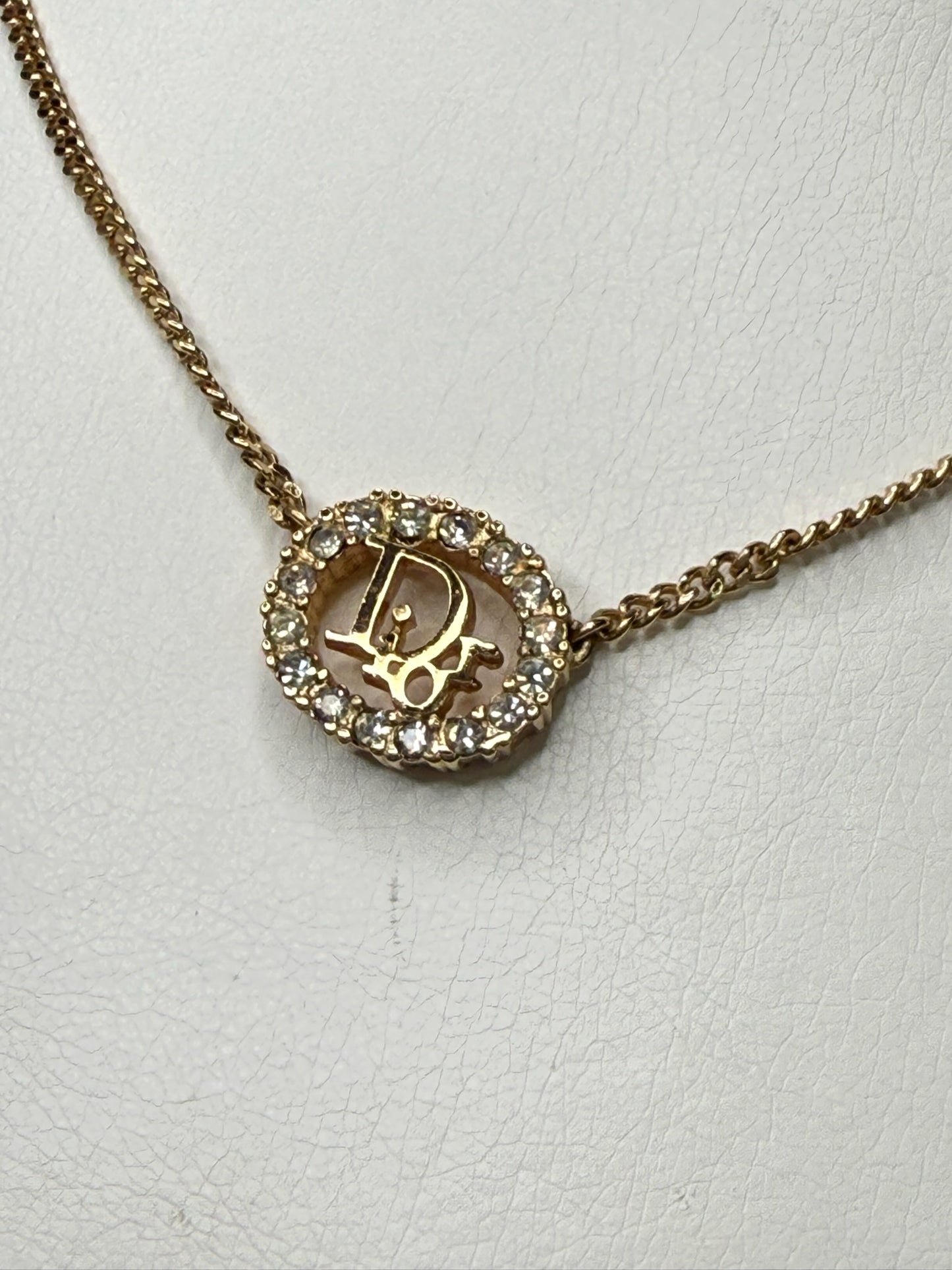 Christian Dior Gold-Plated Rhinestone Necklace (JP)