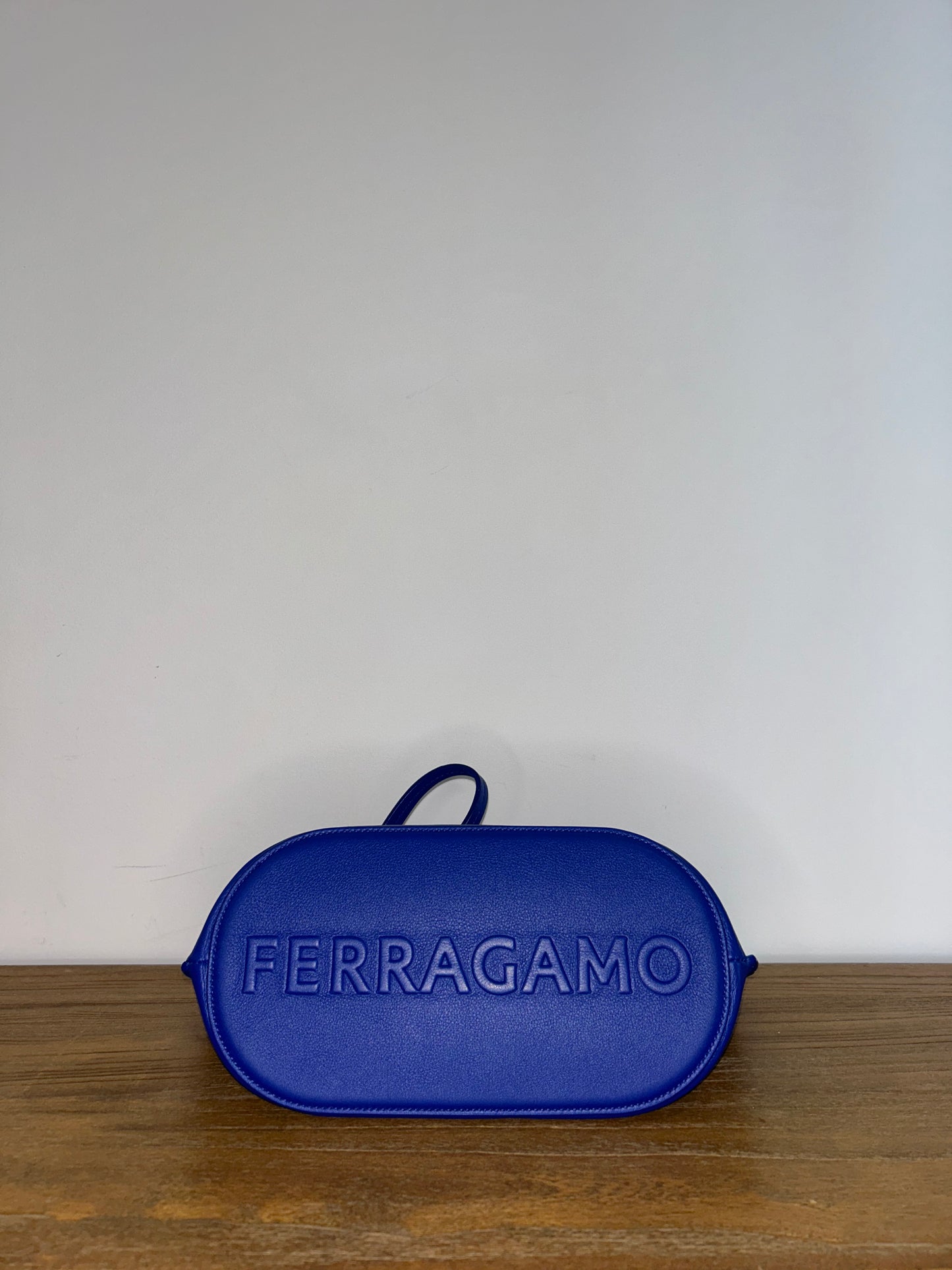 Ferragamo Zip Leather Clutch Bag