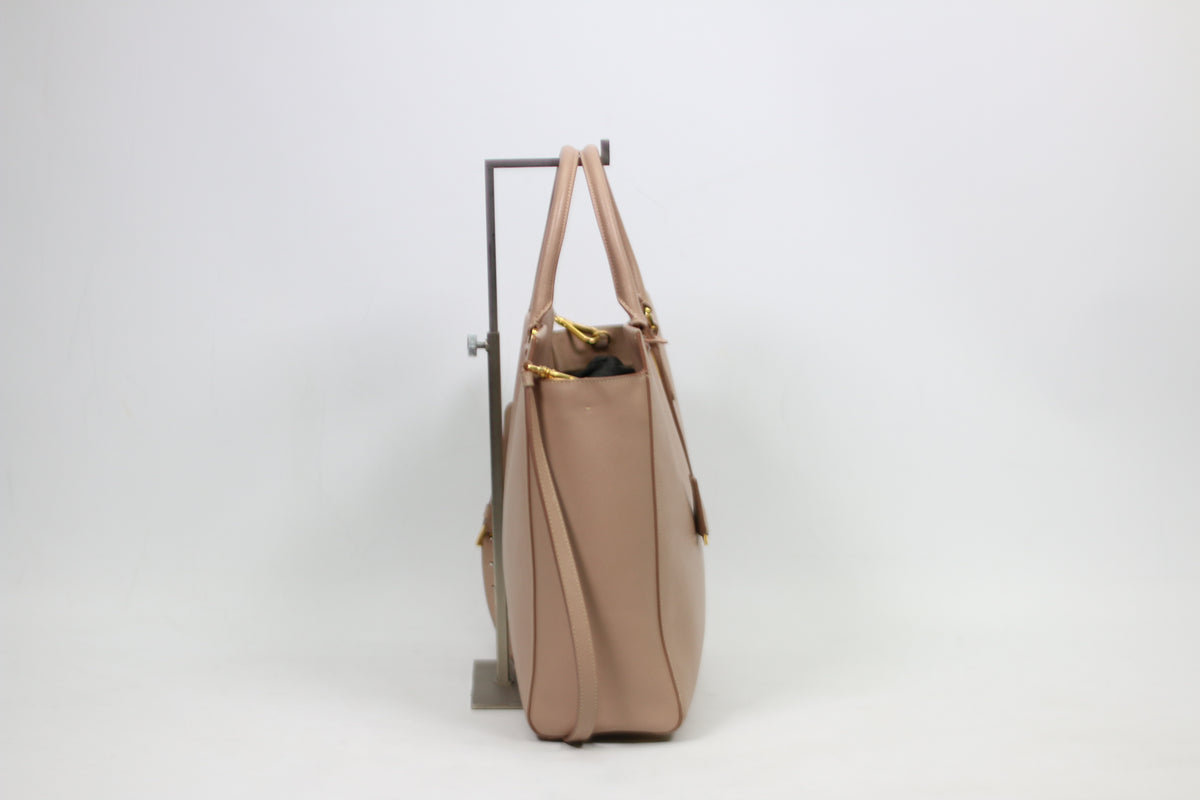 Prada Indy Pink Leather Saffiano Lux ONE Shoulder Bag 208