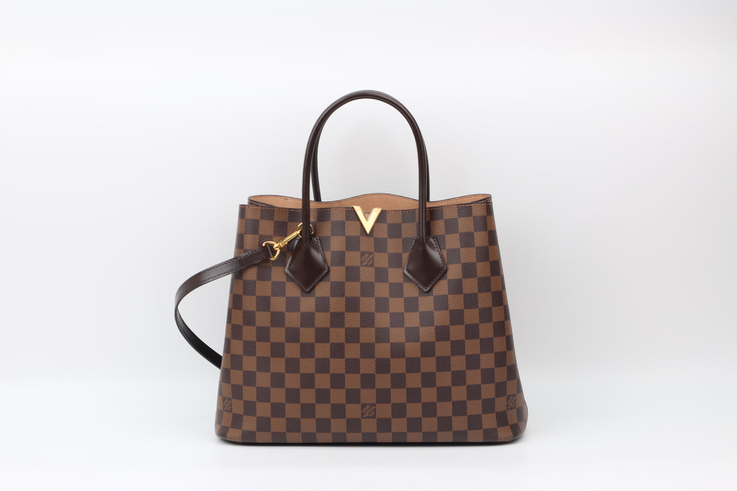 Louis Vuitton Brown PVC Damier Ebene Canvas Kensington One Shoulder Bag N41435 (V120135319H)