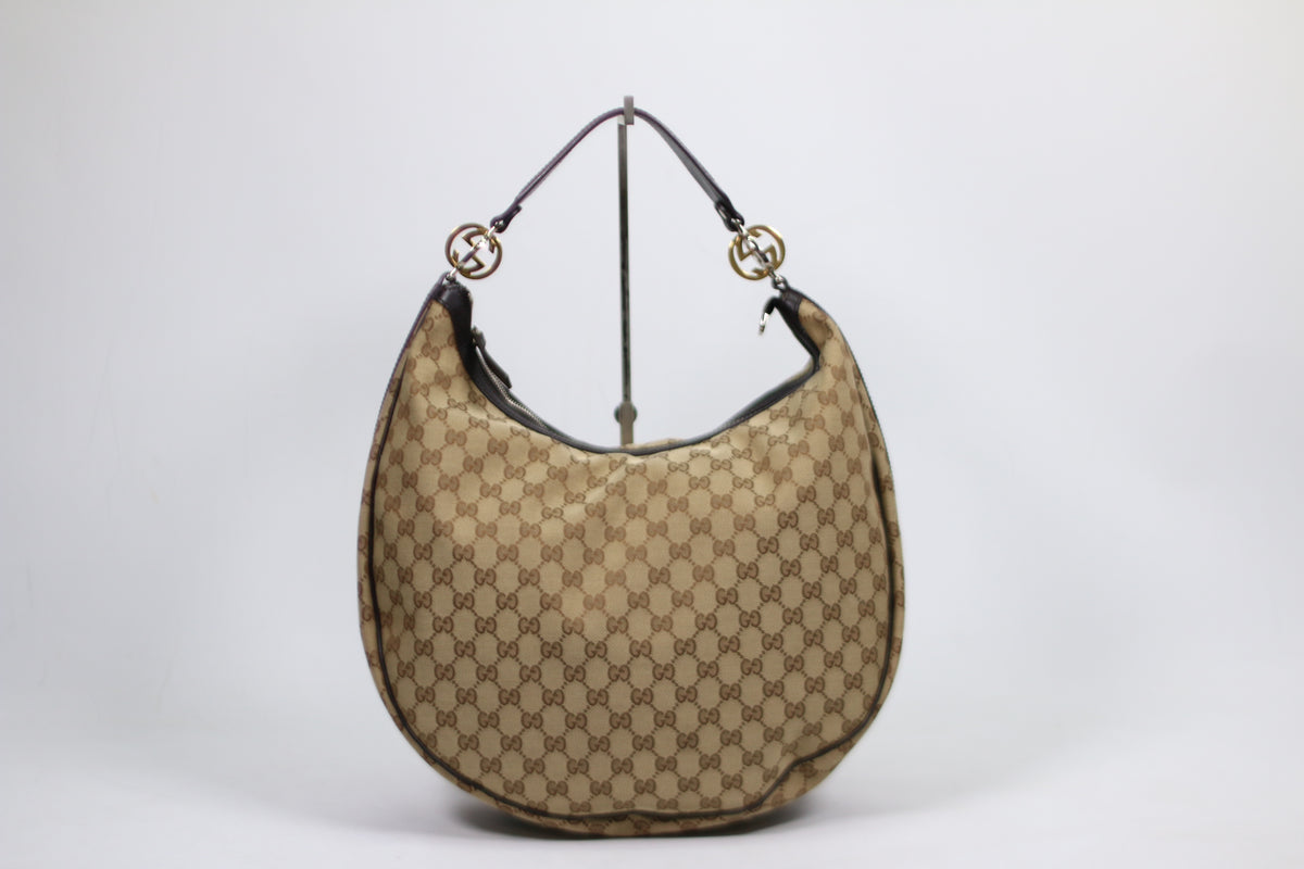 Gucci Brown Jacquard GG Hobo ONE Shoulder Bag 232945
