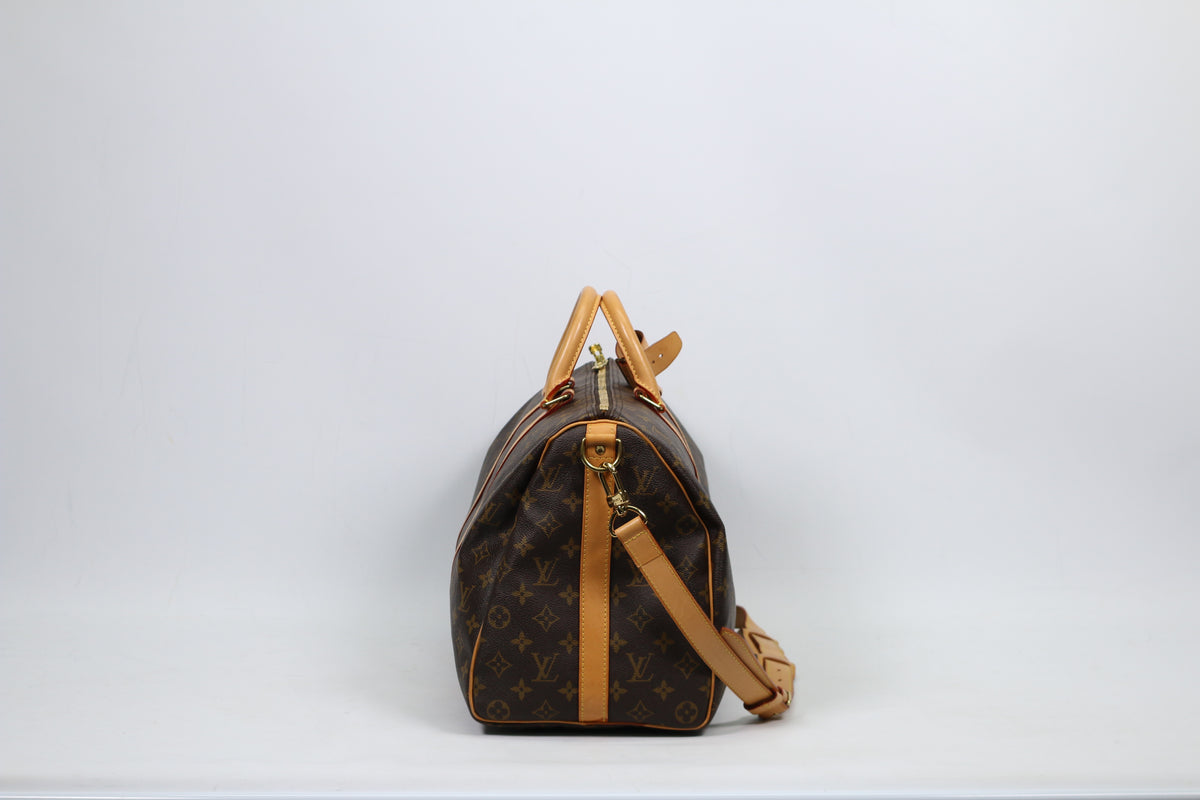 Louis Vuitton Brown PVC Monogram Canvas Keepall Bandouliere 45 Boston Shoulder Bag M41418
