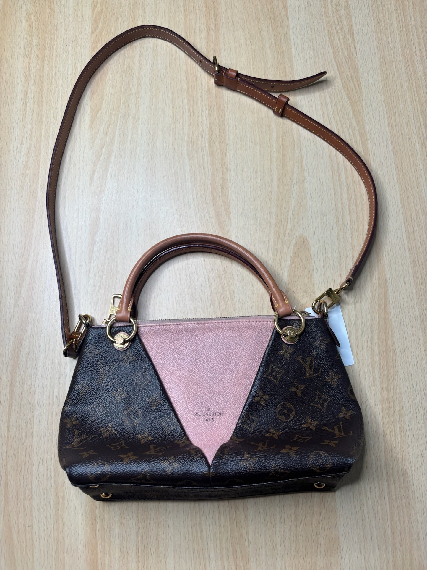 Louis Vuitton V Tote BB Monogram Pink Leather K49