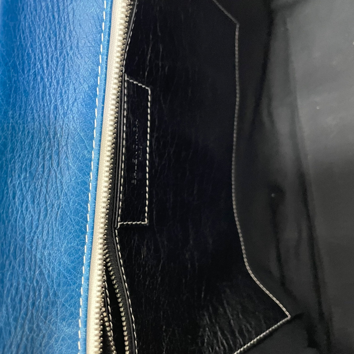 Balenciaga Blue Multi Leather Bazar Stripe Shopper Medium Tote Bag 480792