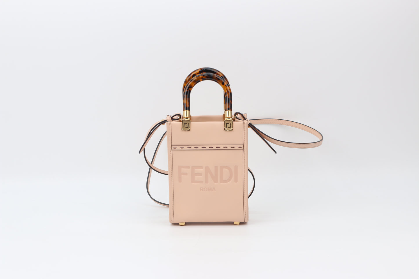 Fendi Pink Leather Sunshine Shopper Mini Shoulder Bag 8BS051 (V096100324P)