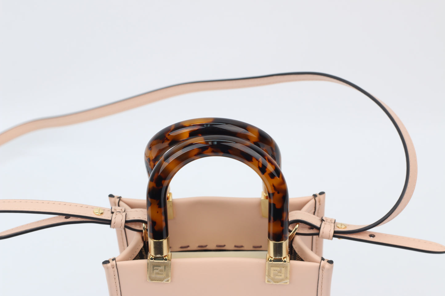 Fendi Pink Leather Sunshine Shopper Mini Shoulder Bag 8BS051 (V096100324P)