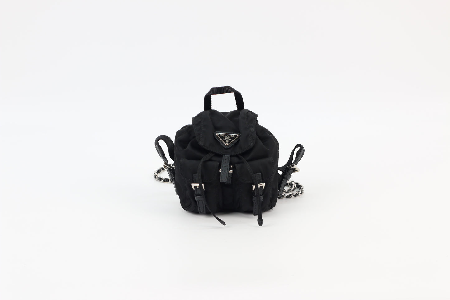 Prada Black Re-Nylon Mini Backpack Crossbody Bag 1BH029 (B016551230H)