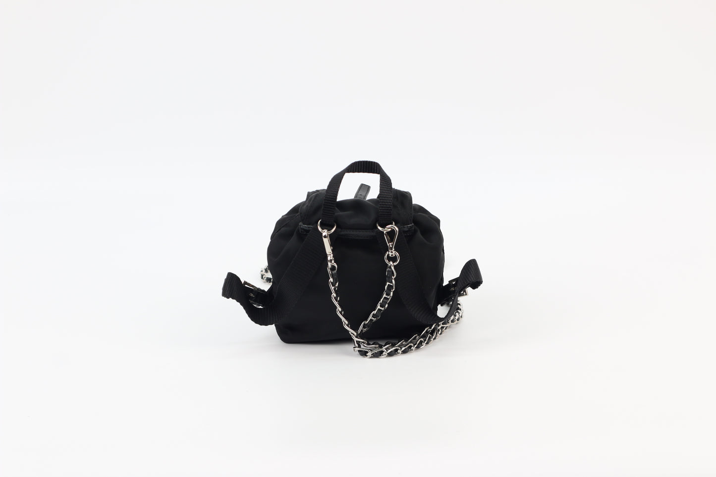 Prada Black Re-Nylon Mini Backpack Crossbody Bag 1BH029 (B016551230H)