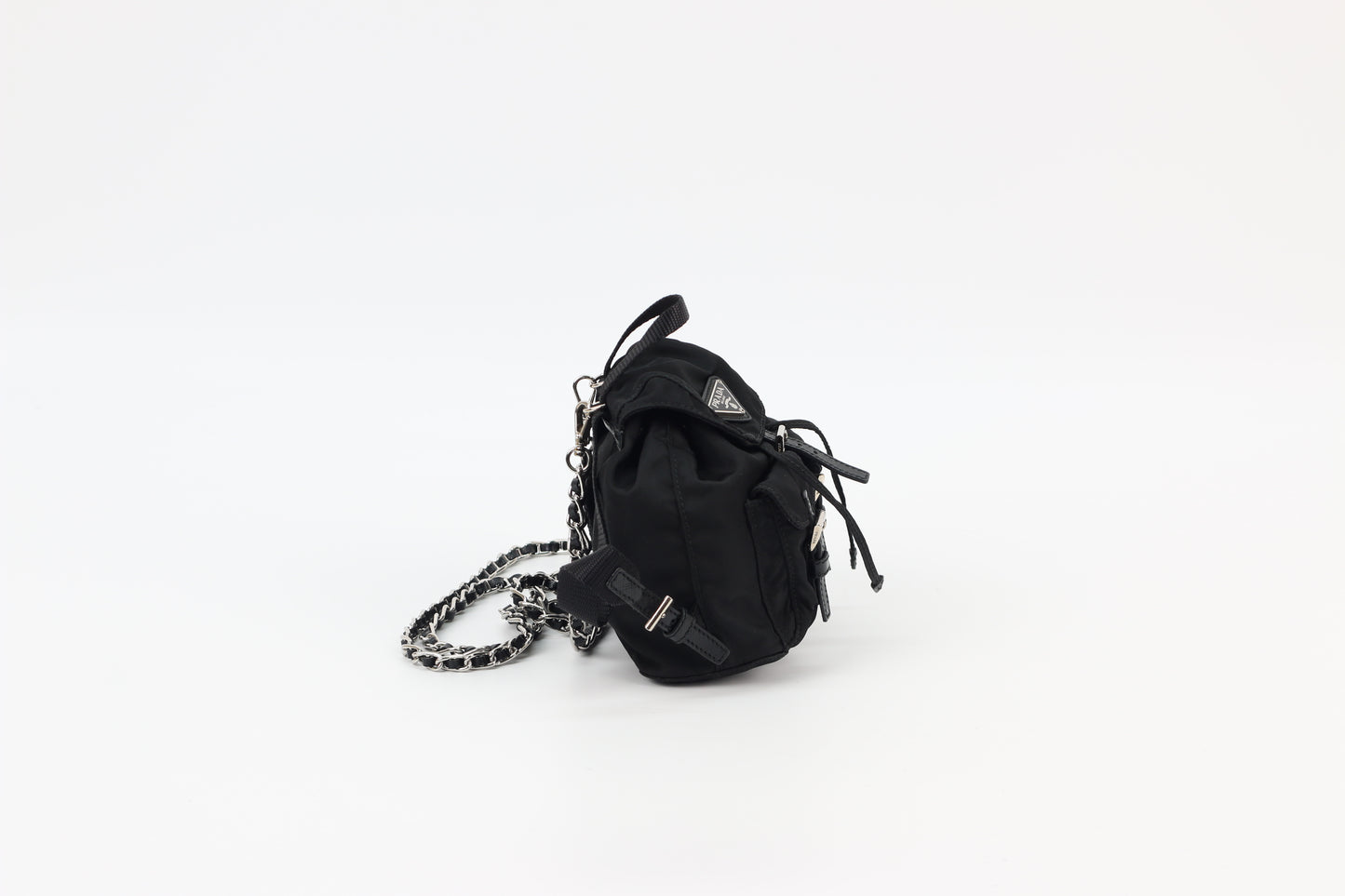 Prada Black Re-Nylon Mini Backpack Crossbody Bag 1BH029 (B016551230H)