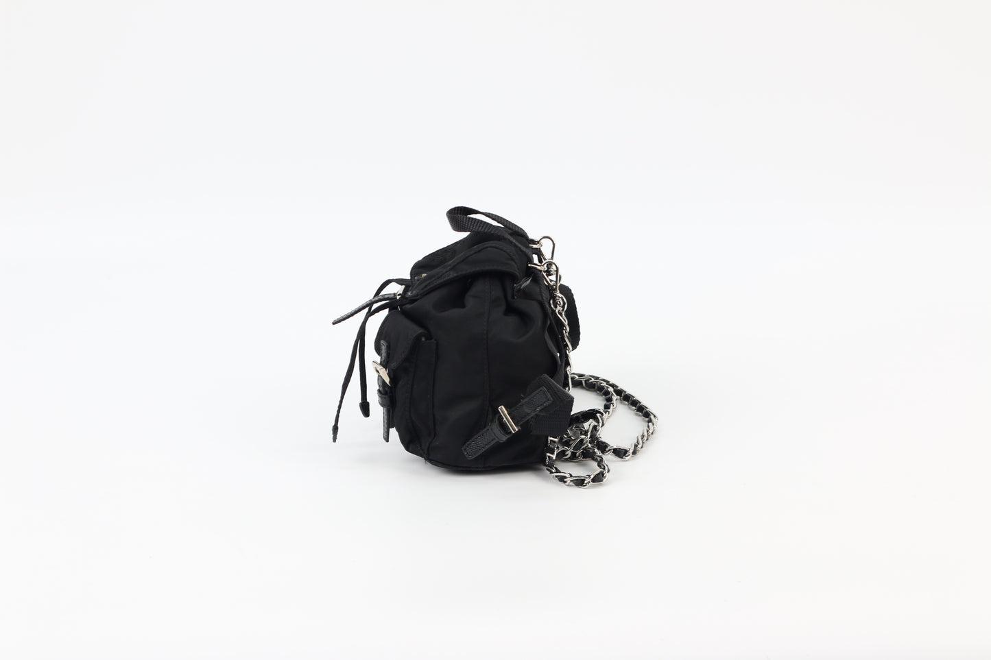 Prada Black Re-Nylon Mini Backpack Crossbody Bag 1BH029 (B016551230H)