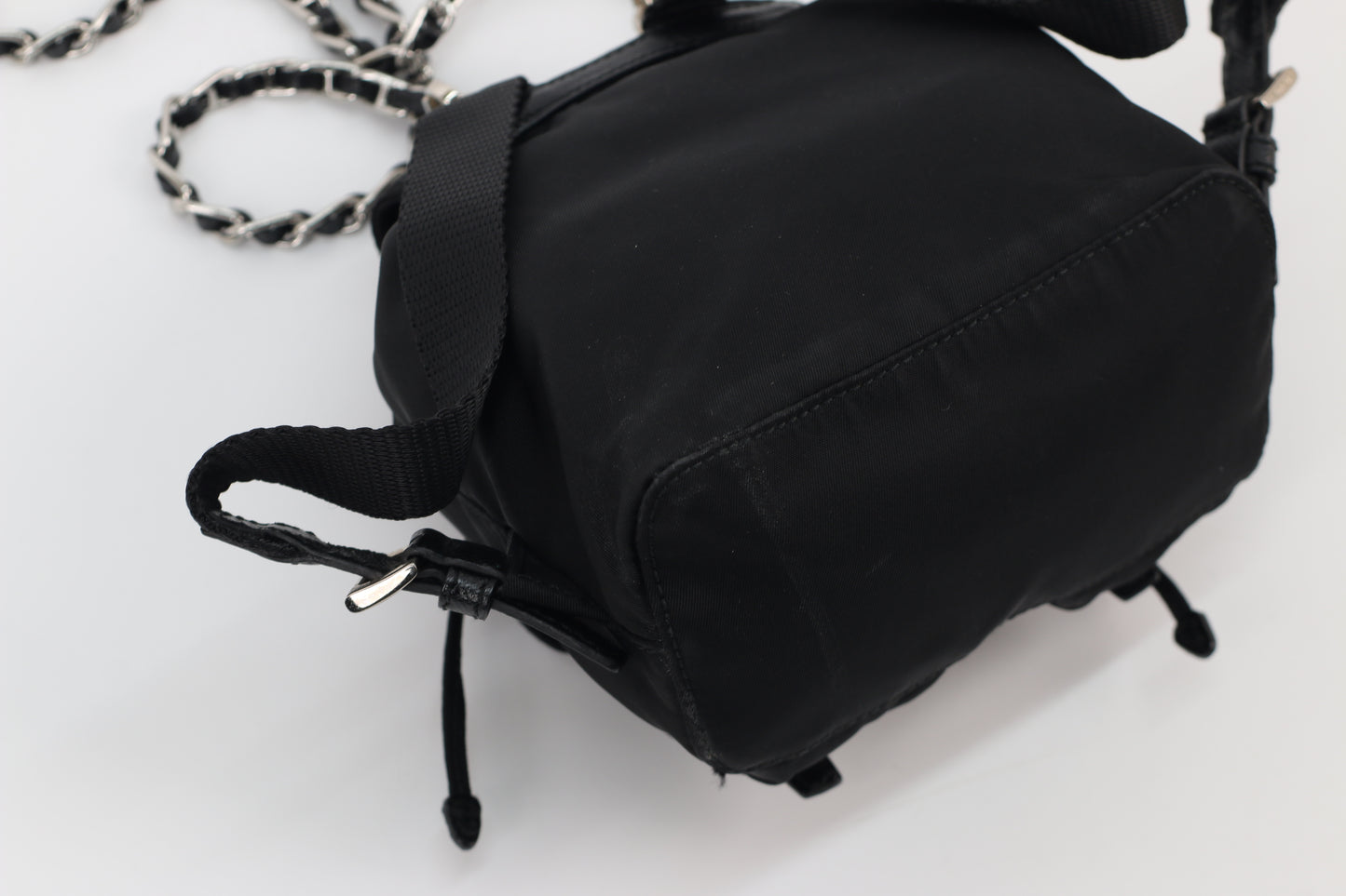 Prada Black Re-Nylon Mini Backpack Crossbody Bag 1BH029 (B016551230H)