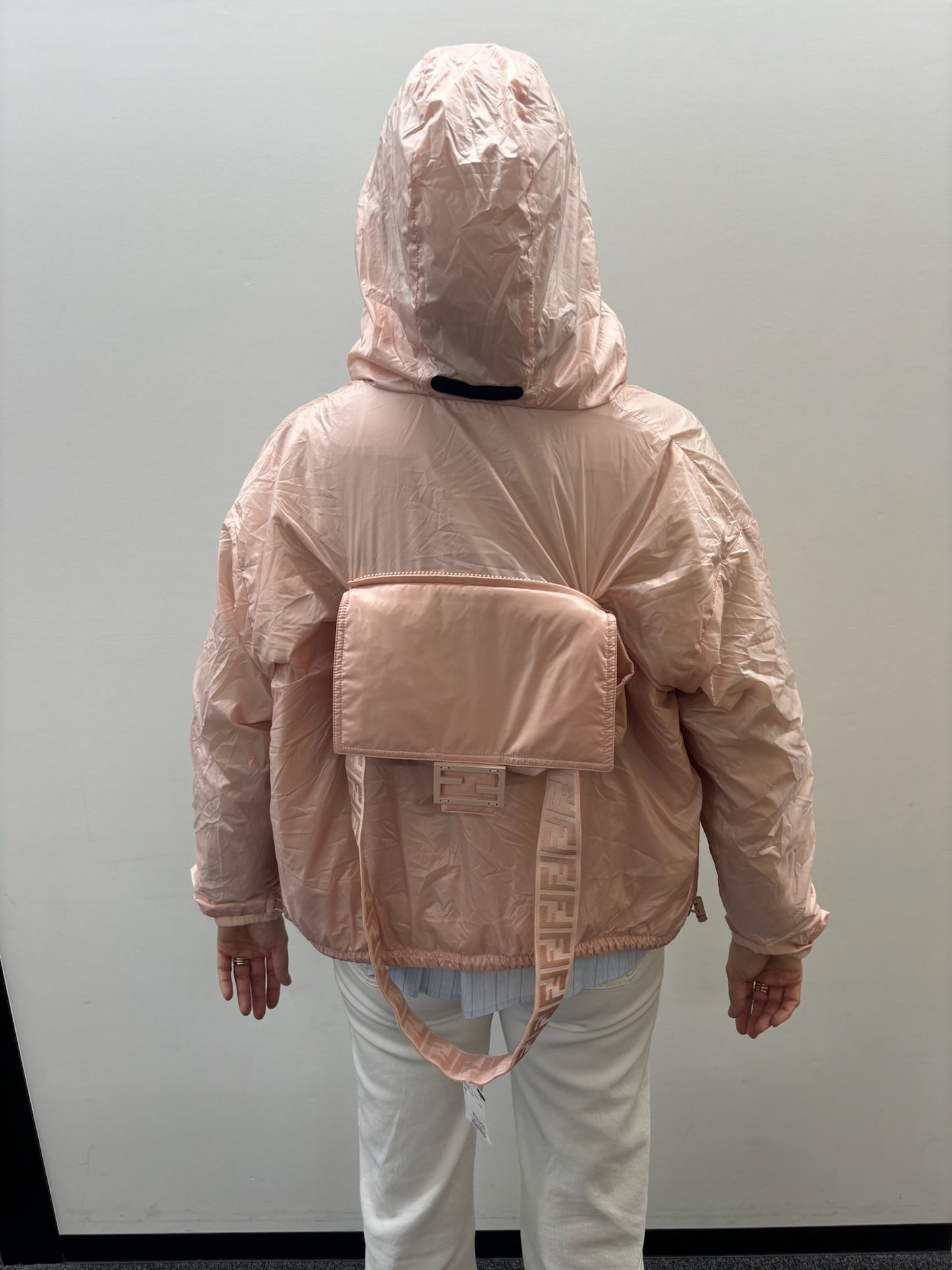 Fendi Baguette Shoulder Bag Pink Windbreaker K57