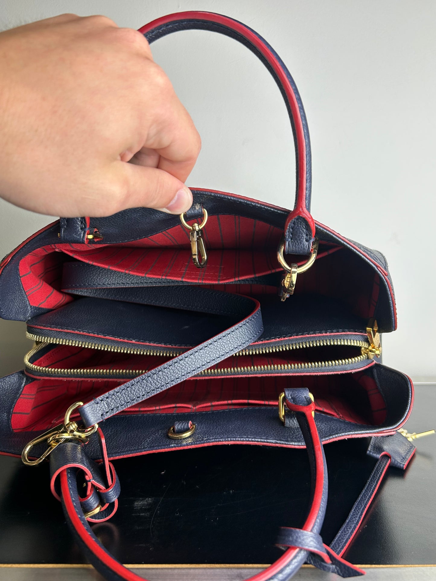 Louis Vuitton Monogram Montaigne MM Empreinte leather handbag