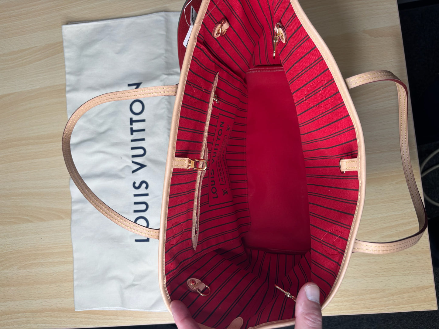 Louis Vuitton Neverfull  bandouliere Monogram Canvas Tote K59