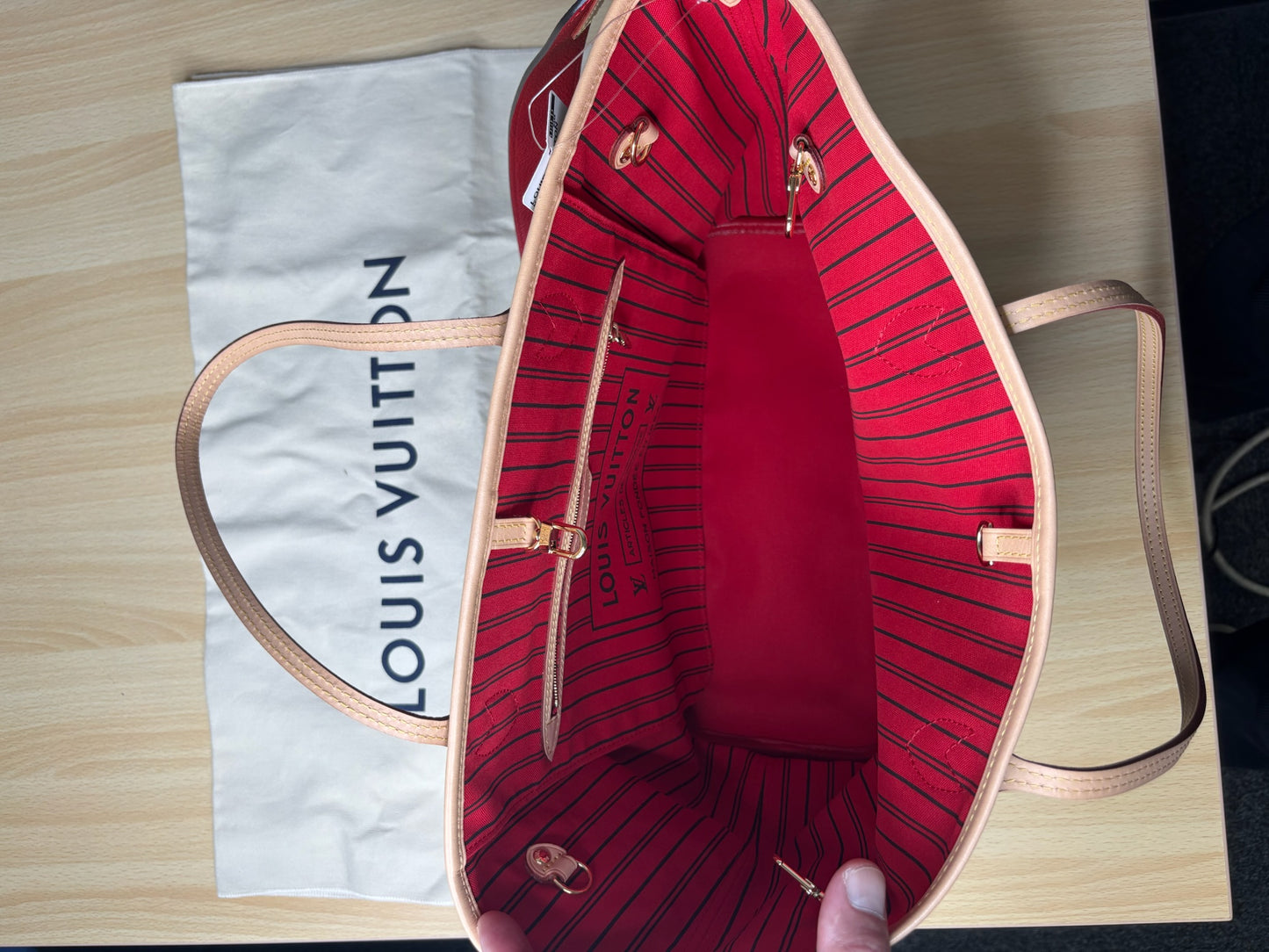 Louis Vuitton Neverfull  bandouliere Monogram Canvas Tote K59