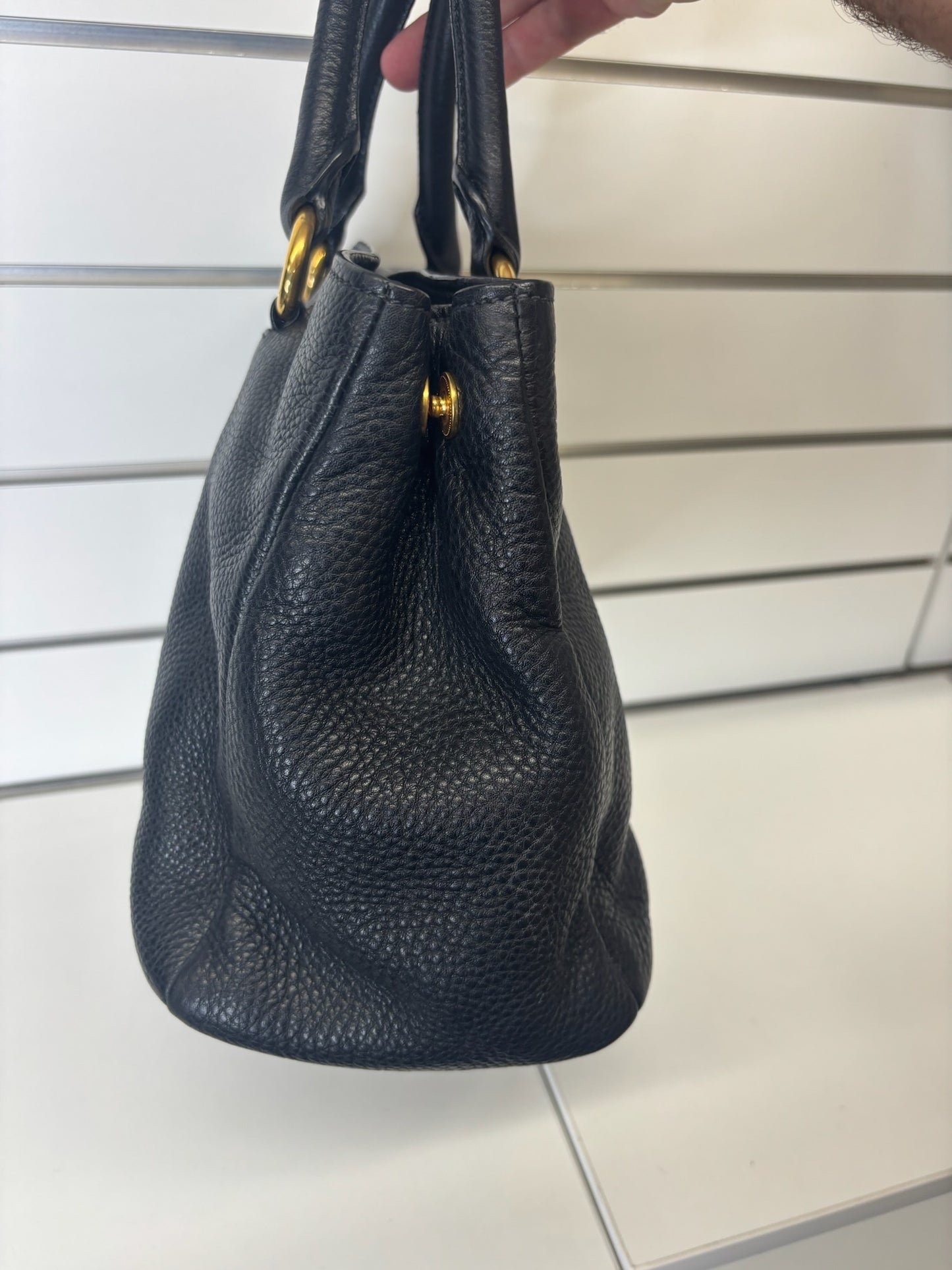 Prada Vitello Daino Tote Bag Black K66
