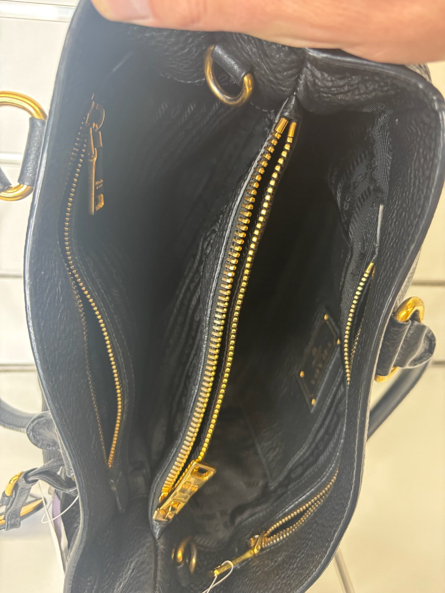 Prada Vitello Daino Tote Bag Black K66