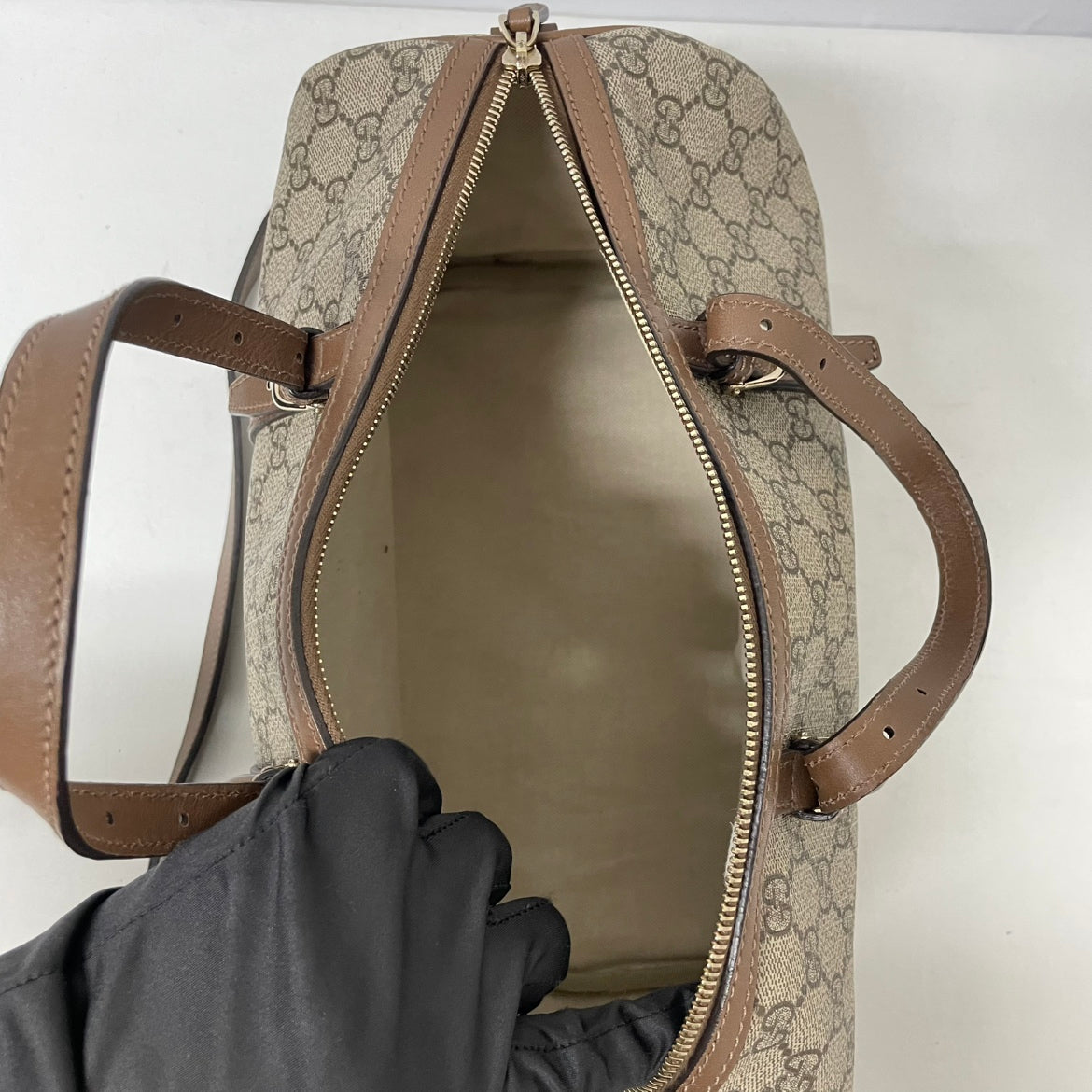 Gucci Brown PVC Trimming Boston ONE Shoulder Bag 322231